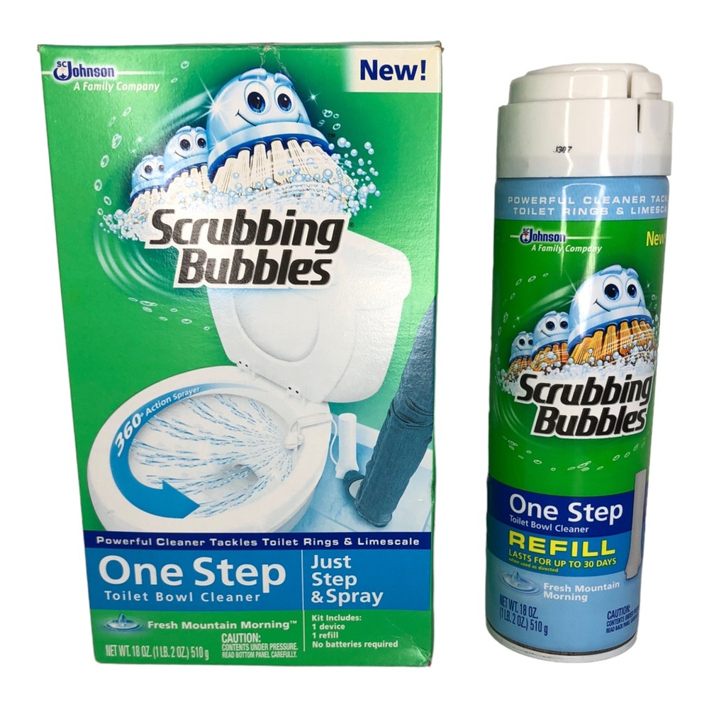 Scrubbing Bubbles Automatic One Step Toilet Bowl Cleaner Starter Kit + 1 Refill